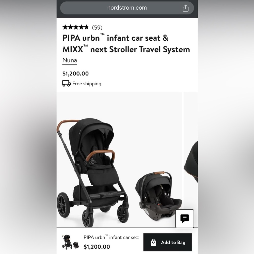 Nuna PIPA urbn™ infant car seat & MIXX™ next Stroller Travel System